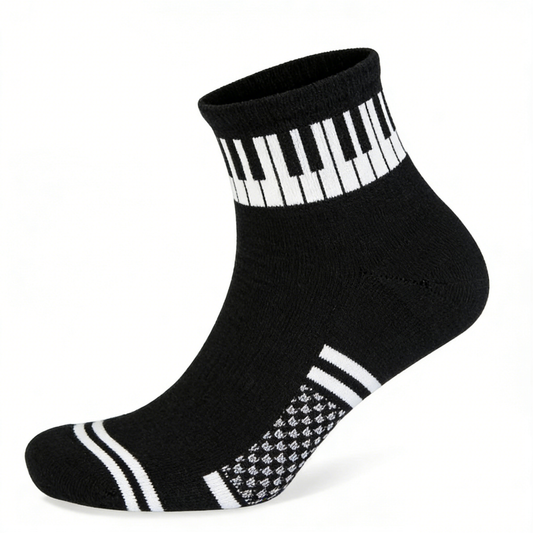 Black Piano Key Ankle Socks