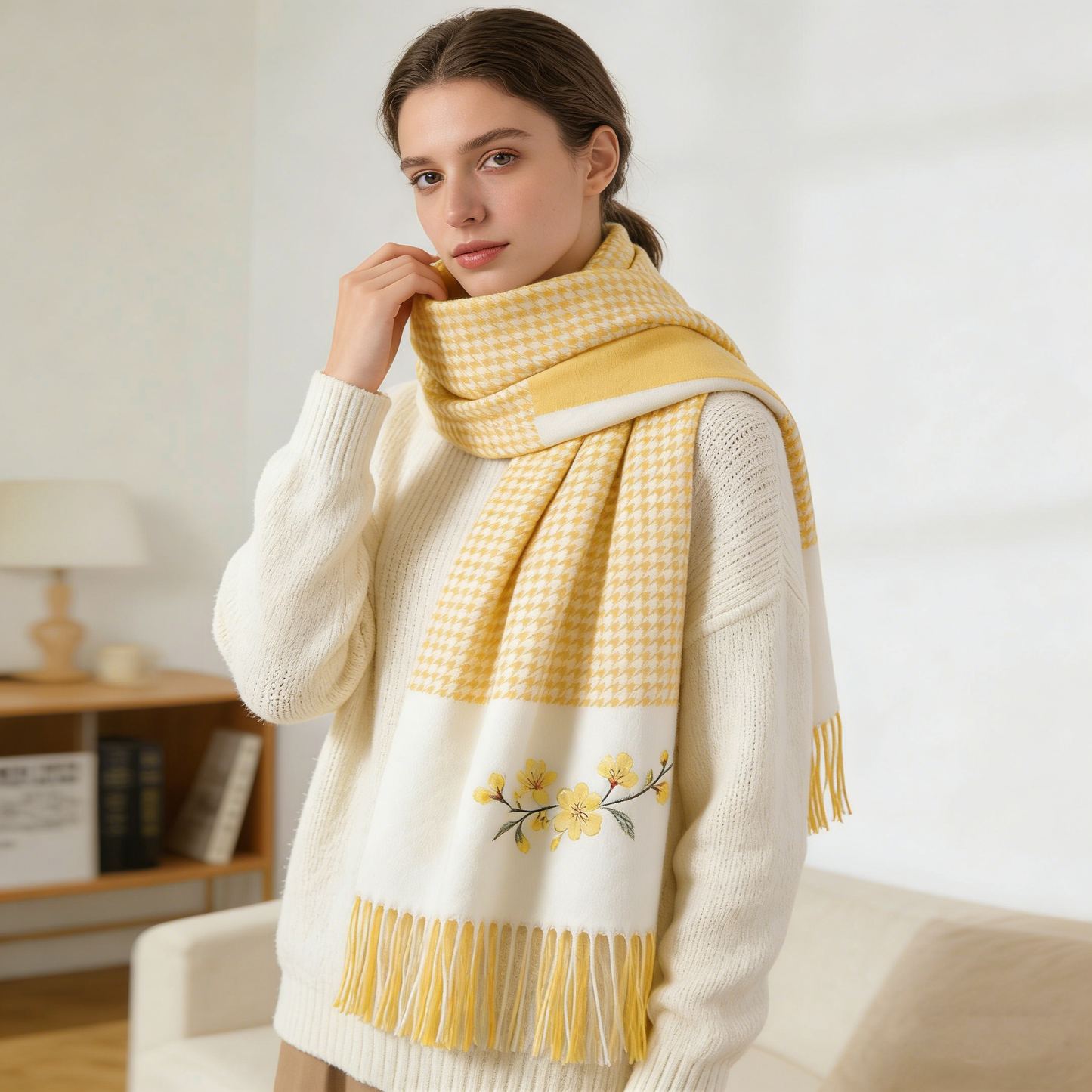 Yellow Floral Scarf