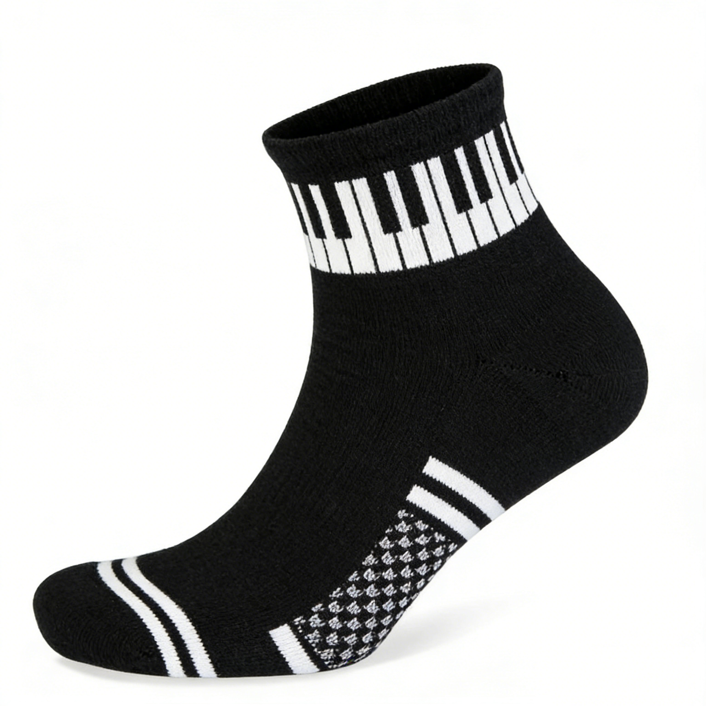 Black Piano Key Ankle Socks