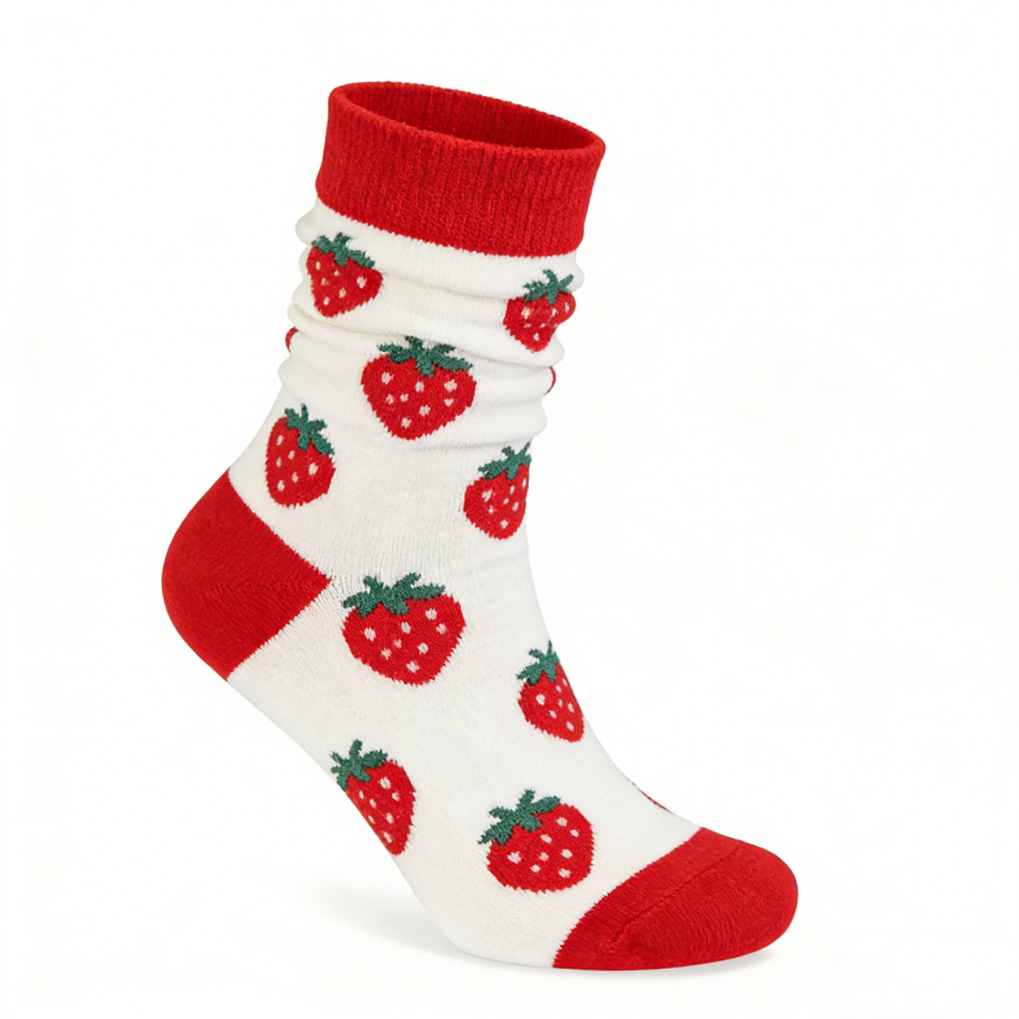 Strawberry White Calf Socks
