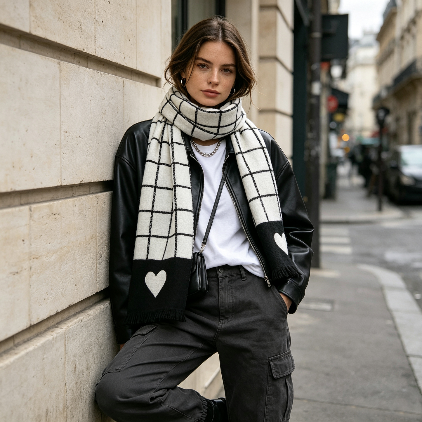 Grid Heart Scarf