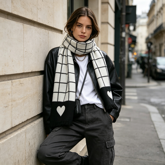 Grid Heart Scarf